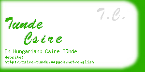 tunde csire business card